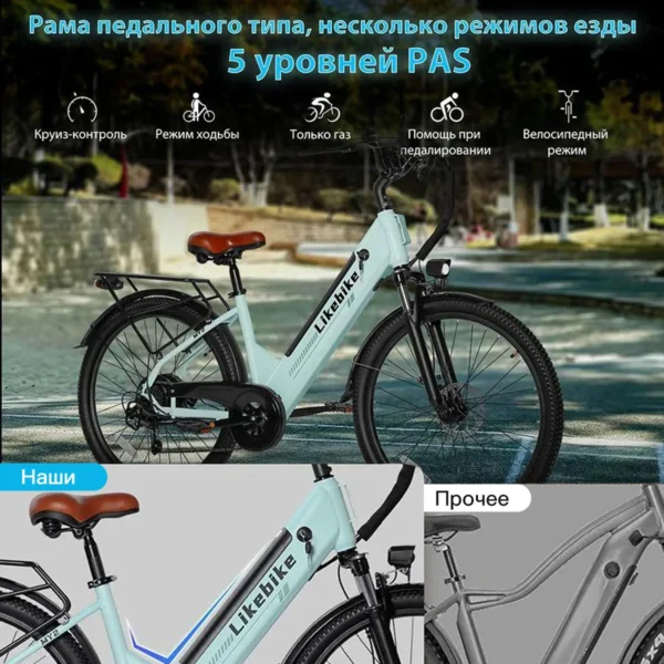 Электровелосипед Saige MY2, городской транспорт, мотор 500 Вт — изображение 3