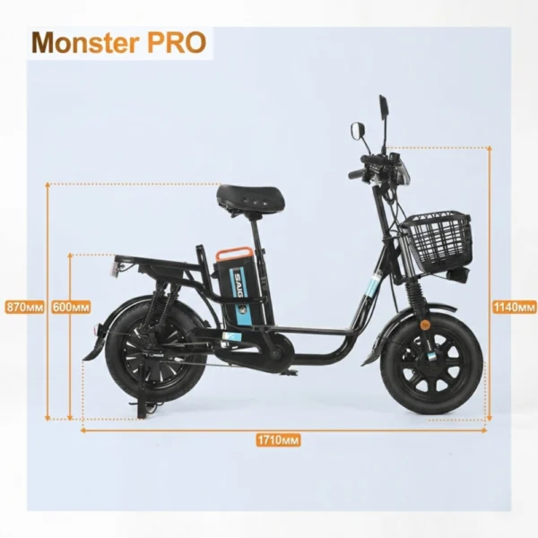Электровелосипед SAIGE MonsterPro 1600W 60км/ч 21/30Ah Dual Shock — изображение 6